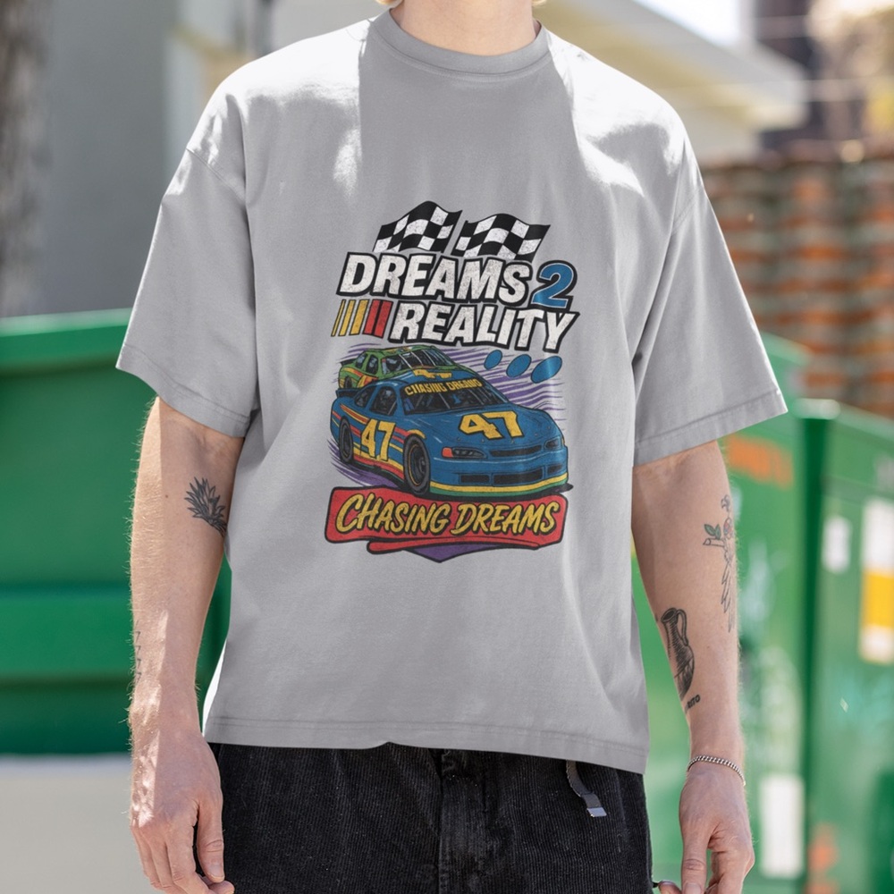 Chasing Dreams Dreams 2 Reality Heavyweight Vintage Washed Cotton T Shirt NWT - Picture 2 of 4